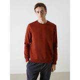 Lcwaıkıkı Basic Kahverengi Bisiklet Yaka Uzun Kollu Erkek Sweatshirt