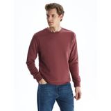 LCWAIKIKI Basic Pembe Bisiklet Yaka Uzun Kollu Erkek Sweatshirt