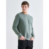 Lcwaıkıkı Basic Yeşil Bisiklet Yaka Erkek Kalın Sweatshirt