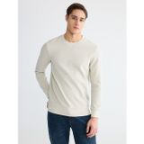 Lcwaıkıkı Classic Bej Bisiklet Yaka Erkek Sweatshirt