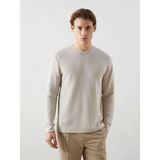 Lcwaıkıkı Classic Bej Bisiklet Yaka Uzun Kollu Erkek Sweatshirt
