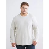Lcwaıkıkı Classic Bej Büyük Beden Bisiklet Yaka Erkek Sweatshirt
