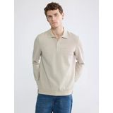 Lcwaıkıkı Classic Bej Polo Yaka Erkek Sweatshirt