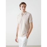 Lcwaıkıkı Classic Bej Polo Yaka Kısa Kollu Desenli Pike Erkek Tişört