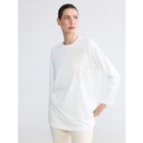Lcwaıkıkı Classic Beyaz Payetli Oversize Soft Touch Kadın Tunik