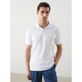 Lcwaıkıkı Classic Beyaz Polo Yaka Düz İnterlok Erkek Tişört