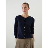 Lcwaıkıkı Classic Bisiklet Yaka Kadın Triko Hırka (W5) - Navy - Dropsuz - 2XL