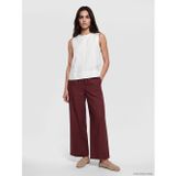 Lcwaıkıkı Classic Bordo Beli Lastikli Kadın %100 Keten Pantolon