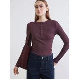 Lcwaıkıkı Classic Bordo Bisiklet Yaka Fitilli Kadın Body
