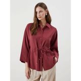 Lcwaıkıkı Classic Bordo Oversize Modal Karışımlı Kadın Gömlek - 42