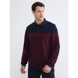 Lcwaıkıkı Classic Bordo Polo Yaka Renk Bloklu Erkek Sweatshirt