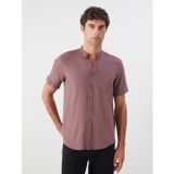 Lcwaıkıkı Classic Bordo Regular Fit Hakim Yaka Kısa Kollu Erkek Gömlek