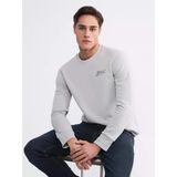 Lcwaıkıkı Classic Gri Bisiklet Yaka Baskılı Erkek Sweatshirt