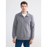 Lcwaıkıkı Classic Gri Dik Yaka Uzun Kollu Erkek Kalın Sweatshirt