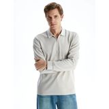 Lcwaıkıkı Classic Gri Polo Yaka Uzun Kollu Erkek Sweatshirt