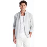Lcwaıkıkı Classic Gri Regular Fit Uzun Kollu Çizgili Erkek Gömlek