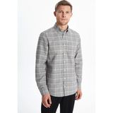 Lcwaıkıkı Classic Gri Regular Fit Uzun Kollu Ekose Gabardin Erkek Gömlek - 2XL
