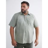 Lcwaıkıkı Classic Haki Büyük Beden Regular Fit Kısa Kollu Erkek Gömlek