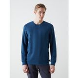 Lcwaıkıkı Classic İndigo Bisiklet Yaka Uzun Kollu Erkek Sweatshirt