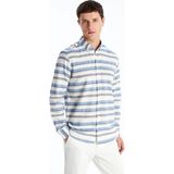 Lcwaıkıkı Classic Indigo Regular Fit Uzun Kollu Çizgili Poplin Erkek Gömlek