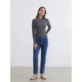 Lcwaıkıkı Classic İndigo Slim Mom İçi Şardonlu Kadın Jean Pantolon