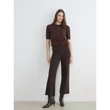 Lcwaıkıkı Classic Kahverengi Beli Lastikli Geniş Paça Kadın Triko Pantolon