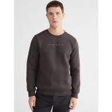 Lcwaıkıkı Classic Kahverengi Bisiklet Yaka Baskılı Erkek Kalın Sweatshirt