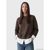 Lcwaıkıkı Classic Kahverengi Bisiklet Yaka Oversize Kadın Tunik