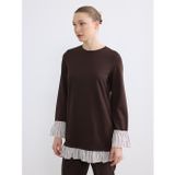 Lcwaıkıkı Classic Kahverengi Bisiklet Yaka Soft Touch Kadın Tunik
