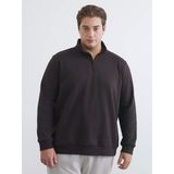 Lcwaıkıkı Classic Kahverengi Büyük Beden Dik Yaka Erkek Sweatshirt