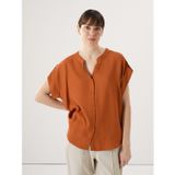 Lcwaıkıkı Classic Kahverengi Kaçık Yaka Oversize Kadın Bluz