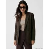 Lcwaıkıkı Classic Kahverengi Kruvaze Yaka Ekose Kadın Blazer Ceket