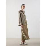 Lcwaıkıkı Classic Kahverengi Loose Fit A Kesim Saten Etek
