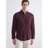 Lcwaıkıkı Classic Kırmızı Regular Fit Uzun Kollu Gabardin Erkek Gömlek