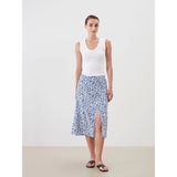 Lcwaıkıkı Classic Lacivert Beli Lastikli Çiçekli Yırtmaçlı Etek - 46