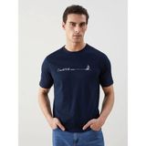 Lcwaıkıkı Classic Lacivert Bisiklet Yaka Baskılı Penye Erkek Tişört - 2XL
