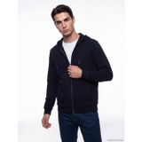 Lcwaıkıkı Classic Lacivert Kapüşonlu Erkek Fermuarlı Sweatshirt