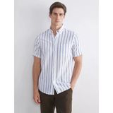 Lcwaıkıkı Classic Lacivert Regular Fit Çizgili Erkek Gömlek
