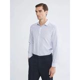 Lcwaıkıkı Classic Lacivert Slim Fit Uzun Kollu Çizgili Erkek Gömlek