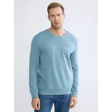 Lcwaıkıkı Classic Mavi Bisiklet Yaka Baskılı Erkek Kalın Sweatshirt