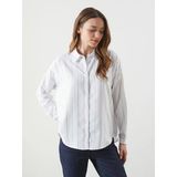 Lcwaıkıkı Classic Mavi Çizgili Oversize Kadın Gömlek