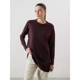 Lcwaıkıkı Classic Mürdüm Bisiklet Yaka Kadın Triko Tunik