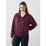 Lcwaıkıkı Classic Mürdüm Dik Yaka Oversize Kadın Sweatshirt