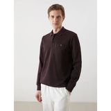 Lcwaıkıkı Classic Mürdüm Polo Yaka Uzun Kollu Erkek Sweatshirt