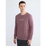Lcwaıkıkı Classic Mürdüm Regular Fit Bisiklet Yaka Baskılı Erkek Sweatshirt