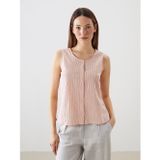 LCWAIKIKI Classic Pembe Bisiklet Yaka Çizgili Poplin Bluz