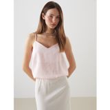 Lcwaıkıkı Classic Pembe V Yaka Modal Karışımlı İp Askılı Bluz