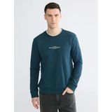 Lcwaıkıkı Classic Petrol Bisiklet Yaka Baskılı Erkek Sweatshirt