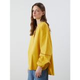 Lcwaıkıkı Classic Sarı Kaçık Yaka Oversize Kadın Bluz