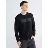 Lcwaıkıkı Classic Siyah Bisiklet Yaka Baskılı Erkek Sweatshirt